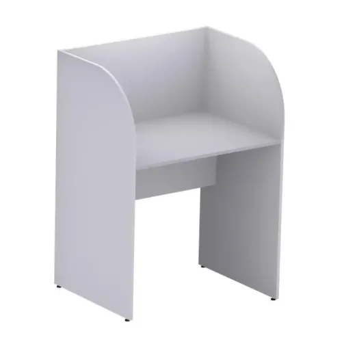 Mesa De Atendimento Individual Com Divisórias Fechadas Cinza 24012