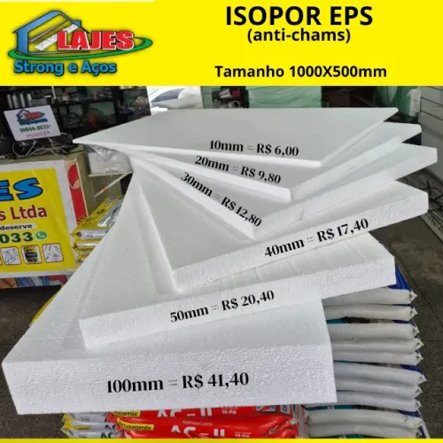 ISOPOR EPS ANTI CHAMAS PARA FORRO E PAREDE 