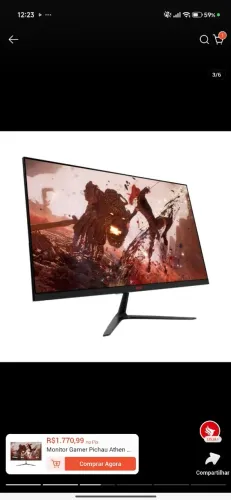 Vendo monitor de 23.8 pol 144 Hz Full HD, Por R$750