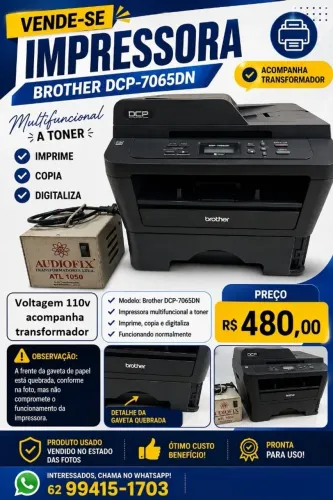 Impressora Multifuncional Monocromática Brother DCP 7dn (Usada)