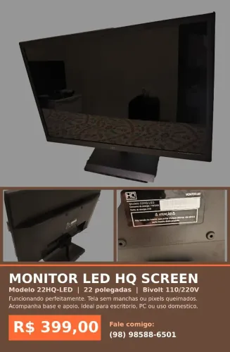 Monitor HQ simplesmente sem uso