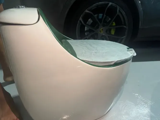 Vaso Sanitário Monobloco Aquarela Pingoo.casa Branco Verde Cor: Verde Escuro