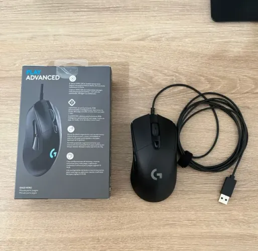 Mouse Gamer Logitech G403 Hero com RGB 25K seminovo