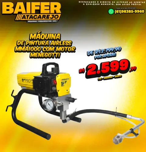 Máquina de Pintura Airless MMA1000 Com Motor Menegotti