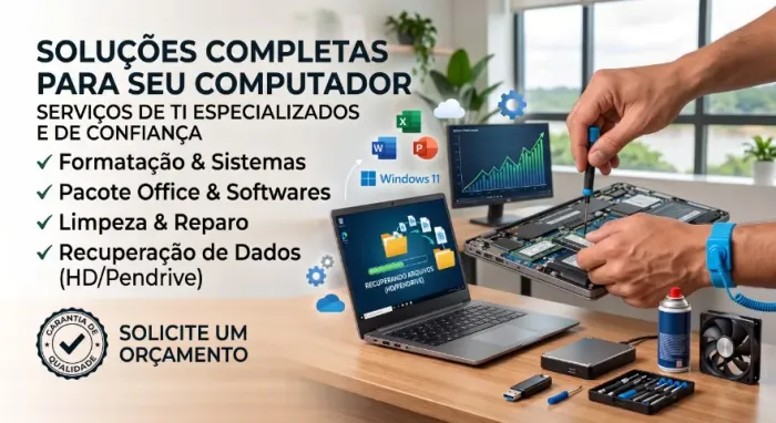 Assistência Técnica TI | Formatação, Limpeza, Programas e Hardware
