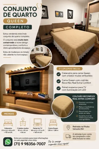 CONJUNTO DE QUARTO QUEEN COMPLETO - EXCELENTE ESTADO!