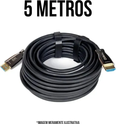 cabo hdmi 2.1 8k fibra óptica cirilo cabos 5m conectores ouro novo
