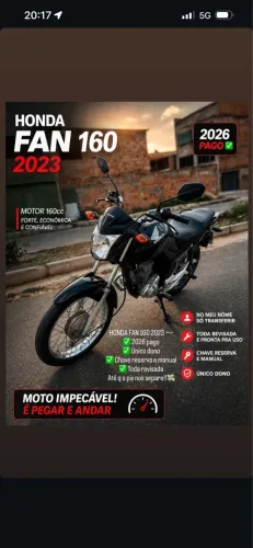 Start 160 2023 com chave reserva e manual de único dono!