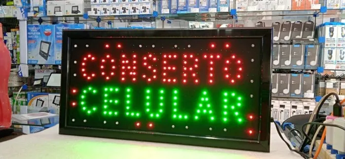 Letreiro de led escrito (Conserto celular) (Promoção!!! Atacado e Varejo) Jk Eletrônicos