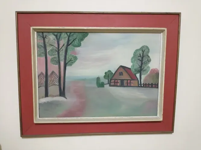 Quadro antigo , óleo sobre tela ,anos 70 