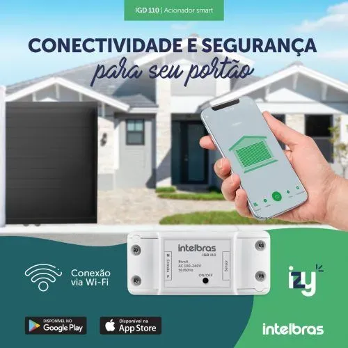 Acionador de Portão Inteligente Intelbras IGD 110 - Controle Remoto via Wi-Fi