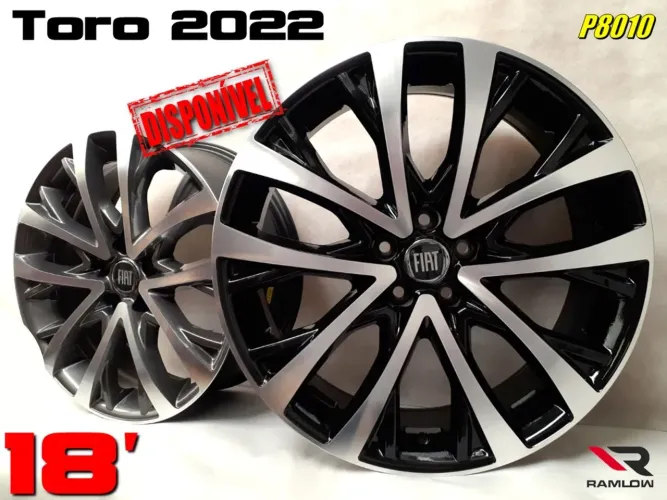 Roda aro 18 Fiat Toro preta ou grafite com diamantado 5x110 jogo