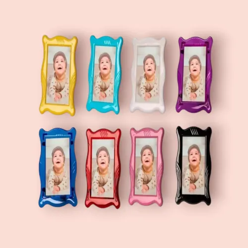 Kit 15 porta retrato Acrilico plástico diversas cores