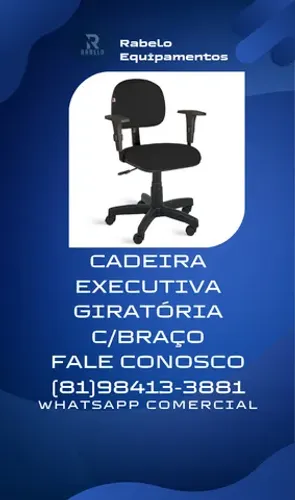 Cadeira executiva giratória C/Braço em até 5x sem juros no cartão 
