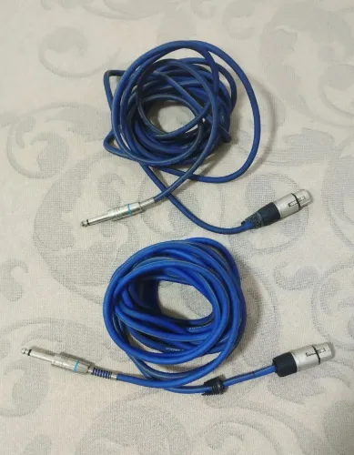 Kit 02 Cabo Adaptador Balanceado XLR Macho x P10 Estéreo - 5 metros