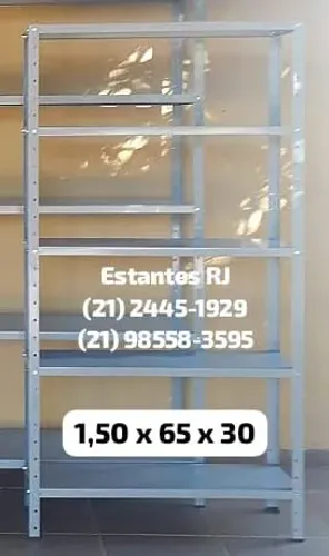 Estante de Aco Ferro com 5 Prateleiras Reguláveis - Somente Estantes Novas