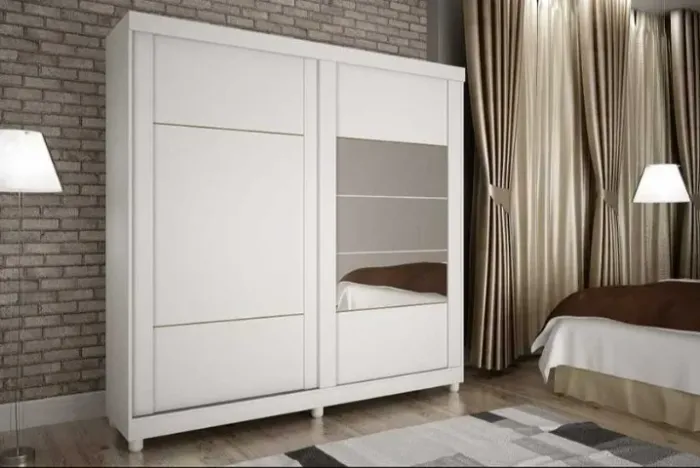 Guarda Roupa 100% MDF Madri 2 Portas Com Espelho -FAZEMOS ENTREGA!