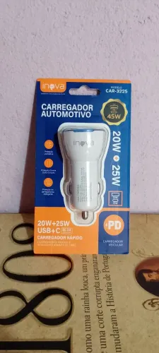 Carregador Automotivo 45W USB-C e QC 3.0