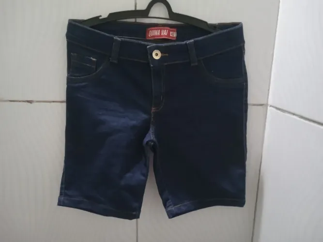Bermuda Jeans Azul Escuro Feminino N;40