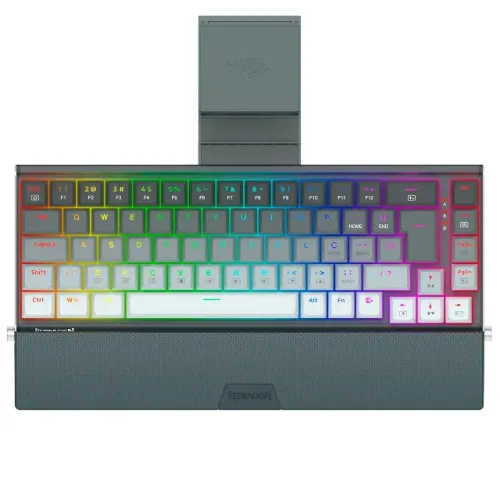 Teclado Mecânico 60% Redragon Shaco Black/Gray RGB Switch Brown - WZetta