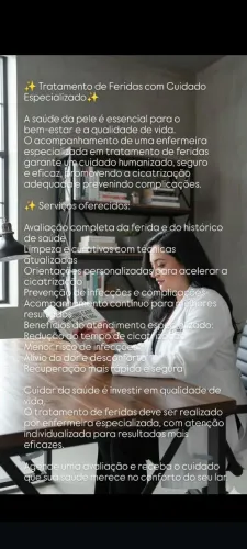 Enfermeira, curativos - Atendimento domiciliar 