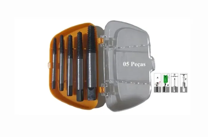  Extrator de Parafusos Kit 05 pcs  