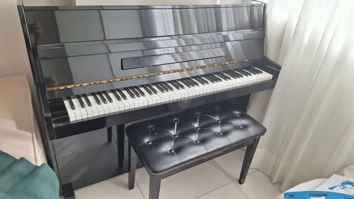 Piano Acústico Vertical Michael com Banco - Excelente Estado!<br>