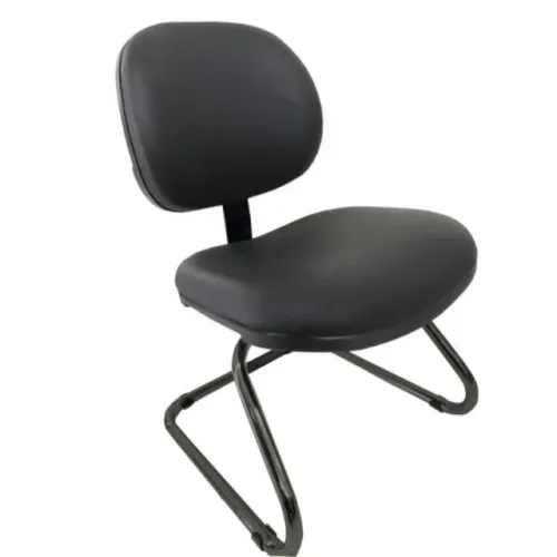 Cadeira Executiva Lisa Base em S Preta Estrutura Fixa Conforto para Escritório 31013