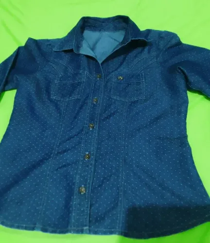 Camisa social, feminino, cor jeans
