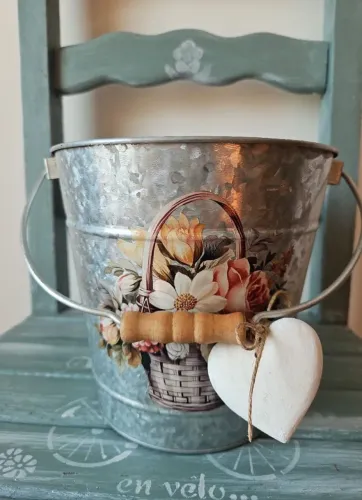 Cachepot balde decorado