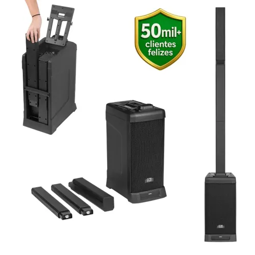 Caixa de Som Ativa Torre Bluetooth Profissional Portátil AZ Audio Neo Pro8