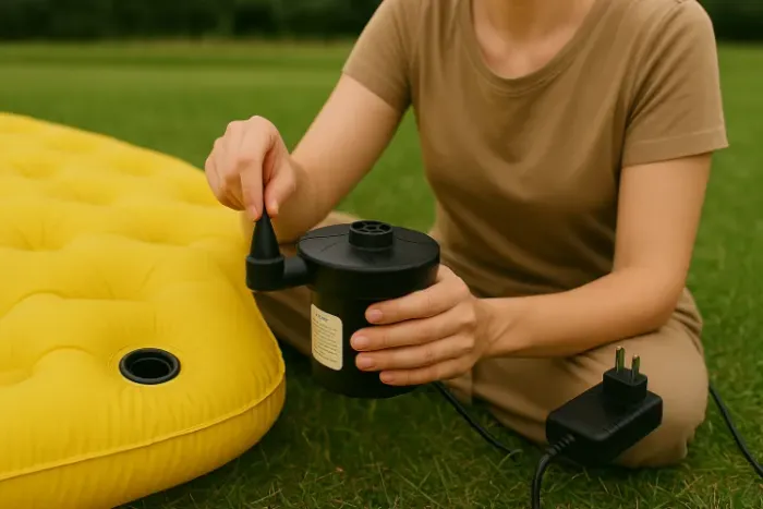 Bomba de Ar Elétrica 110v 220v 12v Infla Desinfla Inflador Compressor de Ar - Novo 