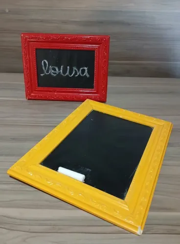 Conj. Quadros de lousa decorativos - amarelo e vermelho