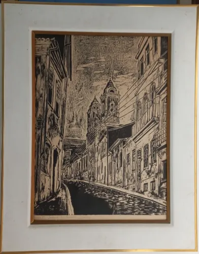 Quadro de Chico Vieira- Obra em xilogravura   