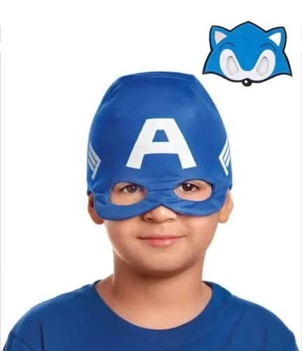 Máscaras Fantasia Infantil - Capitão América e Sonic