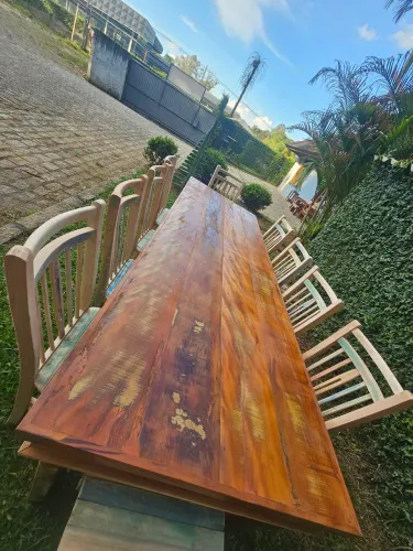 Mesa madeira rustica peroba rosa demolição 