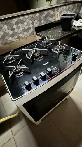 Fogão 5 Bocas com Mesa de Vidro - Funcionando Perfeitamente