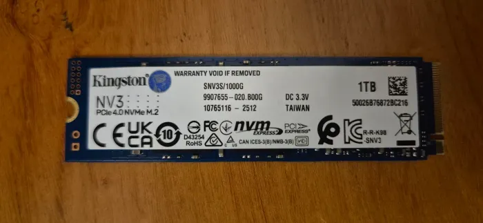 SSD Kingston NV3 1TB M.2 2280 NVMe PCIe 4.0 - Saúde 100% (Pouquíssimo Uso)