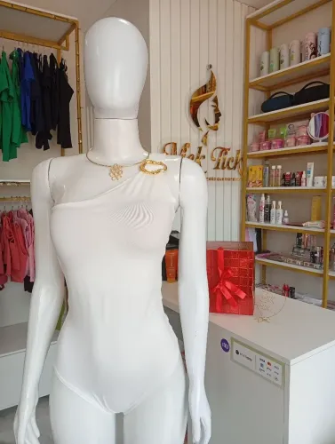 Body maiô Branco em Poliamida Premium 