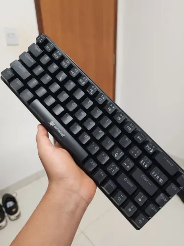 Teclado mecânico switch azul 60% rgb com fio