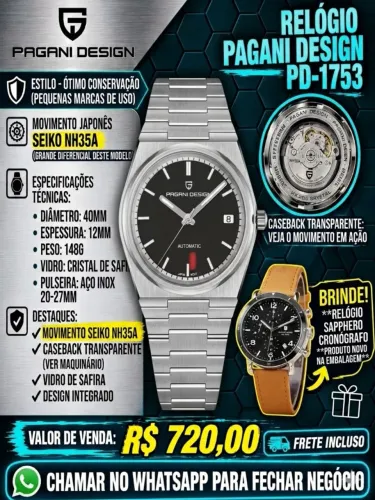 Relógio Pagani design PD 1753
