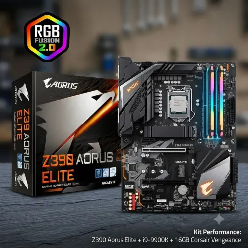 Kit upgrade i9 9900k + gigabyte aorus elite z390 + 16gb memória ram corsair vengance pro