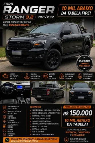 Ford Ranger Storm 3.2 20V 4X4 CD Diesel AUT 2022