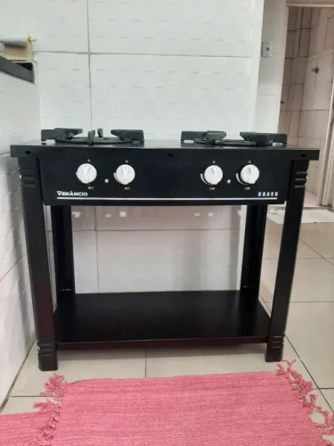 Fogão a Gás baixa pressão de Aço Carbono com 2 Bocas - VENANCIO linha Bravo Preto