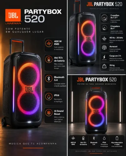 Jbl Partybox 520 - Preço bom