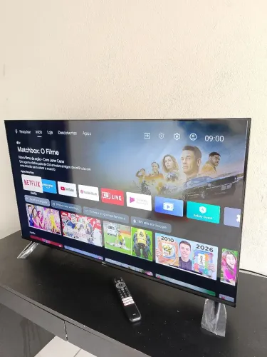 TV SMART ANDROID 40*, NOTA FISCAL, PÉS AINDA NO LACRE, CONTROLE ORIGINAL, COMANDO DE VOZ.