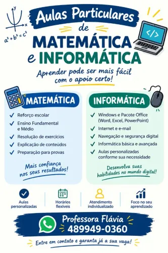 AULAS PARTICULARES DE MATEMÁTICA E INFORMÁTICA