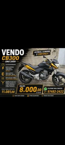 CB300 2009 , CRLV 2026 PG, NÃO PAGA MAIS IPVA