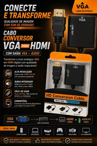 Cabo VGA X HDMI novo