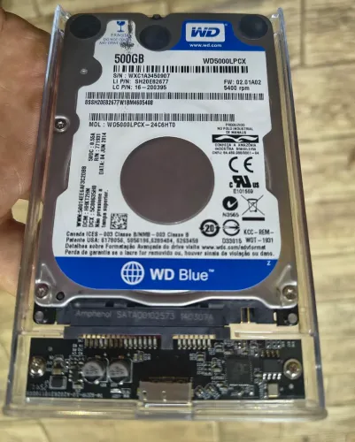 HD 500gb W.Digital + Case externa 3.0 - 100% saúde 